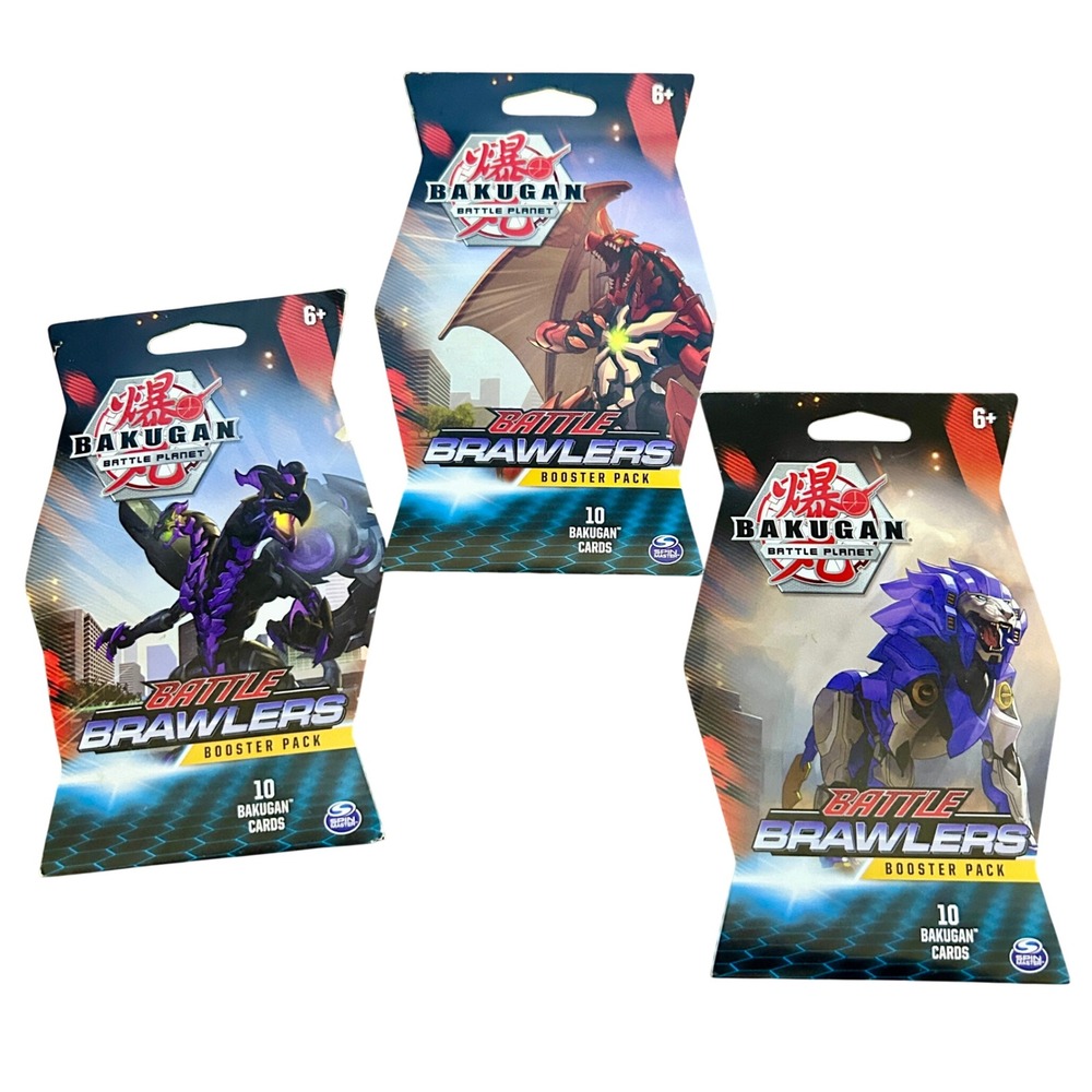 Bakugan Battle Brawlers Booster Pack Lot of 3 Cardstock New 30 cards